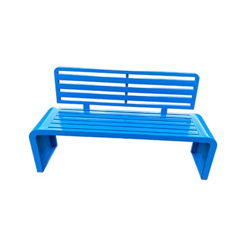 Gartenbank Metall Wetterfest Modern mit Verbreiterter Rückenlehne Sitzbank Outdoor mit Verdicktem Boden Einfachs zu Installierens für Terrassen, Gärten(Blue,100 * 40 * 80cm) von Generic