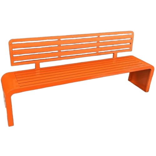 Gartenbank Metall Wetterfest Modern mit Verbreiterter Rückenlehne Sitzbank Outdoor mit Verdicktem Boden Einfachs zu Installierens für Terrassen, Gärten(Orange,100 * 40 * 80cm) von Generic