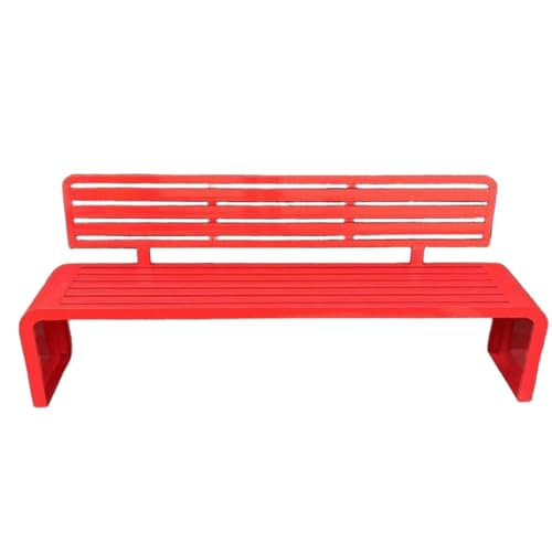 Gartenbank Metall Wetterfest Modern mit Verbreiterter Rückenlehne Sitzbank Outdoor mit Verdicktem Boden Einfachs zu Installierens für Terrassen, Gärten(Red,150 * 40 * 80cm) von Generic