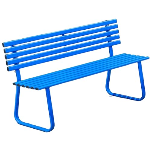 Gartenbank Metall Wetterfest Sitzbank 500 Kg Belastbar Sitzbank mit Lehne Parkbank mit Rückenlehne & Armlehne Gartenmöbel Bänke for Garten, Park, Balkon(Blue,150cm) von Generic