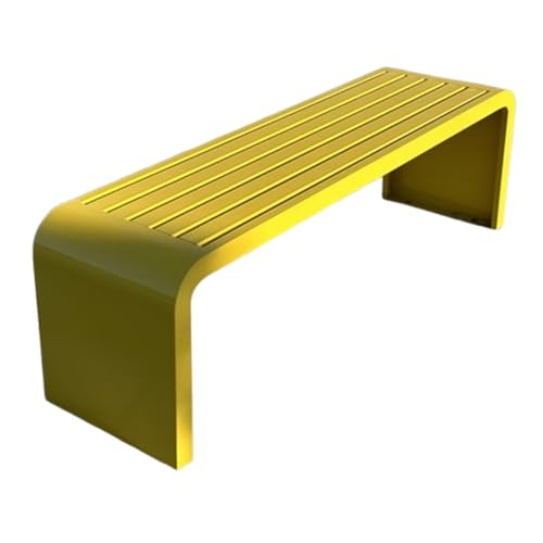 Gartenbank Ohne Lehne Wetterfest, Verzinkter Stahl 2-Sitzer Robuste Parkbank für Balkon, Terrasse & Außenbereiche,800 Pfund(Yellow,150 * 40 * 42cm) von Generic