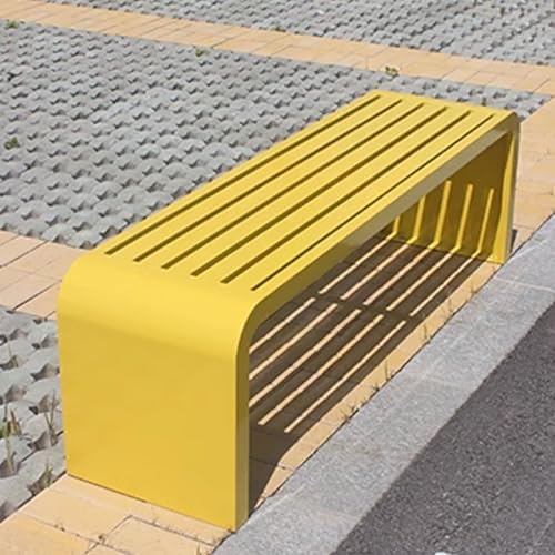 Gartenbank Ohne Lehne Wetterfest Gestell Aus Edelstahl Sitzfläche Mit Latten Sitzbreite 40cm Schraublöcher An Der Unterseite (Yellow,100 * 40 * 45CM) von Generic
