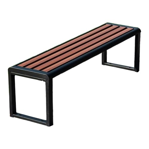 Gartenbank Ohne Lehne Wetterfest Sitzbank Outdoor 2 Sitzer Verzinktes Rohrmaterial, Hohe Tragfähigkeit, Geeignet für Schwimmbäder Parks Gärten und Hinterhöfe(120 * 39cm/47.2 * 15.3in) von Generic