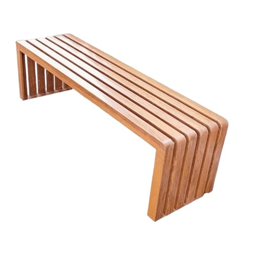 Gartenbank Wetterfest 3 Sitzer Metall Holzmaserungs-Imitat Parkbank Bogenecken Schraubenbefestigungslöcher Reservieren Starke Tragfähigkeit für Balkon, Terrasse, Garten(Brown,120 * 40 * 45cm) von Generic