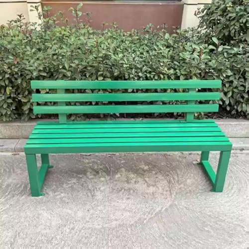 Gartenbank mit Lehne Parkbank Massivholzbank Terrassenbänke, Wasserdichtes Metall Wetterfest Robust Stabil Langlebig Gartenmöbel, für Garten Veran(Size:40×100×85cm,Color:Grün) von Generic