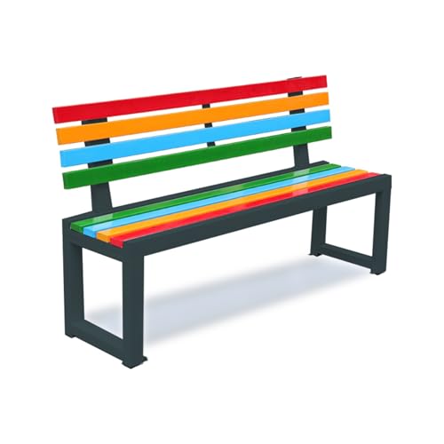 Gartenbank mit Rückenlehne, Gartenmöbel, Sitzgelegenheit für Balkon, Terrasse, Garten, Rasen und Pool(Black,100x46x85cm) von Generic