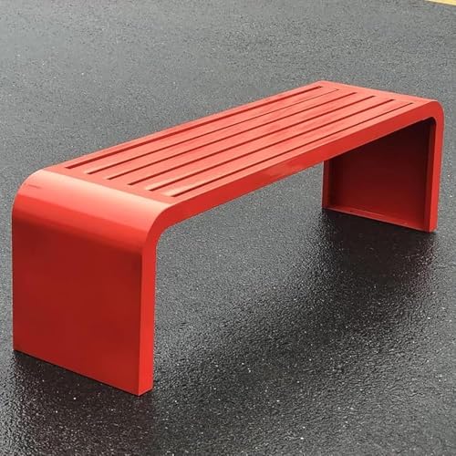 Gartenbank mit Stahlrahmen, Allwetter-Parkbank für den Außenbereich, Lattenrost-Design, Verstärkter Unterbalken für Hohe Tragkraft of(Size:120cm,Color:Orange) von Generic