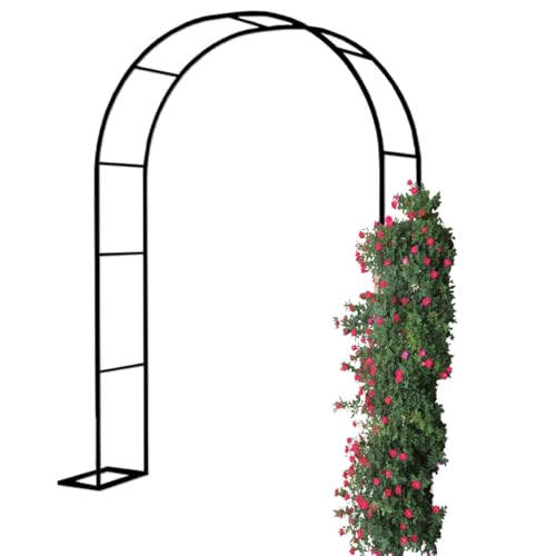 Gartenbögen, Robustes Gartenbogen-Spalier aus Metall for Kletterpflanzen – Stützstruktur for Gemüse und Obst, perfekt for Hochbeete, Terrasse, Rasendekoration(Black,W7.9 x H7.2FT) von Generic