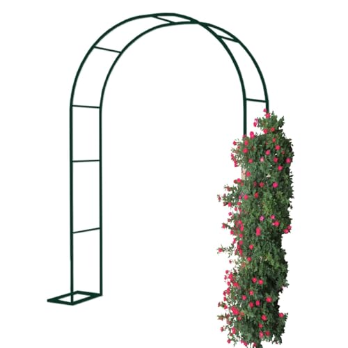 Gartenbögen, Robustes Gartenbogen-Spalier aus Metall for Kletterpflanzen – Stützstruktur for Gemüse und Obst, perfekt for Hochbeete, Terrasse, Rasendekoration(Dark Green,W2.6 x H6.6FT) von Generic