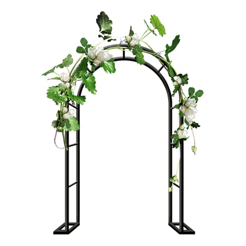 Gartenbogen 80cm bis 350cm breit Rosenbögen Torbogen Rankhilfe für Kletterpflanzen Metall Gartenspalier,Rankenbogen Pergola Hochzeitsbogen für Garten Hochzeit(Schwarz,L80xW40xH200cm) von Generic