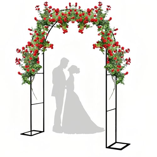 Gartenbogen Hochzeit Rosenbogen, Gartenbogen Metall Stabil, (19 Mm Verzinktes Rohr), Torbogen Pergola Rankhilfe Rankgitter Für Kletterpflanzen(Black,120 * 220cm/3.9 * 7.2ft) von Generic