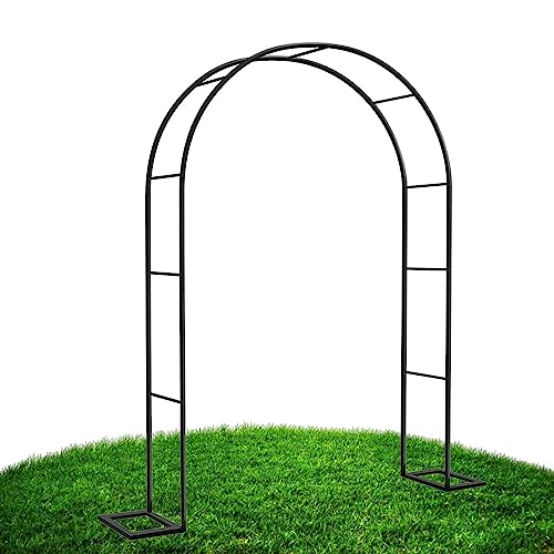 Gartenbogen Hochzeit Rosenbogen Metall Schwarz Torbogen B: 1.2M 1.4M 1.6M 1.8M 2M 2.4M 2.8M 3.0M 3.5M Rosengitter Rankhilfe Rankgitter Kletterpflanzen blumenbogen(Größe:200cm x 230cm) von Generic