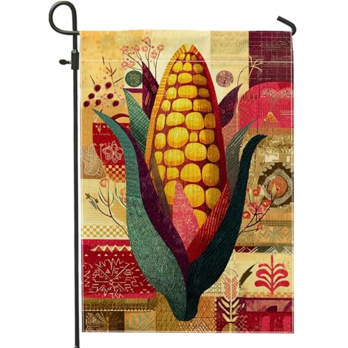 Gartenflagge, Mais-Gartenflagge, gelber Mais-Ernte-Dekor-Banner, doppelseitige Jute-Hofflagge, Herbst-Outdoor-Rasendekoration, 30,5 x 45,7 cm von Generic