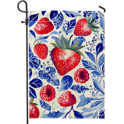 Gartenflagge Erdbeere Himbeere Blume Rote Beeren Blaue Blätter Willkommensfahne Lustiger Familienfahne Strapazierfähiges Hofbanner Für Urlaub Balkone Rasen 30X45Cm Gartenflagge Erdbeere Himbeere Blume Rote Beeren Blaue Blätter Willkommensfahne Lustiger Familienfahne Strapazierfähiges Hofbanner Für Urlaub Balkone Rasen 30X45Cm von Generic