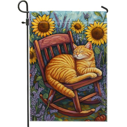 Gartenflagge Katze Im Schaukelstuhl Mit Sonnenblumen Und Lavendel Gemütliche Herbsternte Familienfahne Leichte Willkommensfahne Lichtbeständig Hofbanner Für Urlaub Draußen Balkone 30X45Cm Gartenflagge Katze Im Schaukelstuhl Mit Sonnenblumen Und Lavendel Gemütliche Herbsternte Familienfahne Leichte Willkommensfahne Lichtbeständig Hofbanner Für Urlaub Draußen Balkone 30X45Cm von Generic
