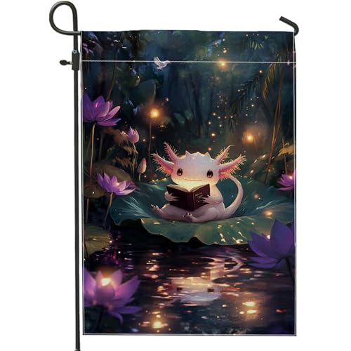 Gartenflagge Märchenhafte Axolotl-Lesung Im Mondschein Rasenbanner Leichte Hofbanner Strapazierfähiges Willkommensfahne Für Rasen Balkone Draußen 30X45Cm Gartenflagge Märchenhafte Axolotl-Lesung Im Mondschein Rasenbanner Leichte Hofbanner Strapazierfähiges Willkommensfahne Für Rasen Balkone Draußen 30X45Cm von Generic