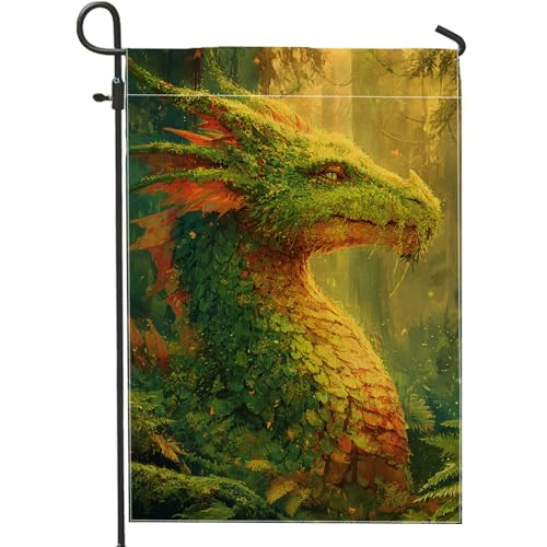 Gartenflagge mit verzaubertem Walddrachen, grüne Fantasie-Kreatur, Heimdekoration, Banner, doppelseitige Jute-Hofflagge, saisonale Outdoor-Dekoration, 30,5 x 45,7 cm Gartenflagge mit verzaubertem Walddrachen, grüne Fantasie-Kreatur, Heimdekoration, Banner, doppelseitige Jute-Hofflagge, saisonale Outdoor-Dekoration, 30,5 x 45,7 cm von Generic