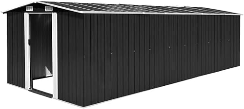 Gartenhaus 257x580x181 cm Metall Anthrazit, Gartenhaus Für Den Außenbereich, Aufbewahrungsbox Gartenmöbel von Generic