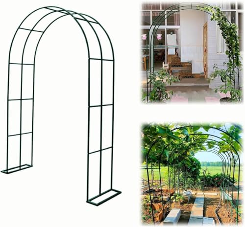 Gartenlaube Stahlrahmenbogen Breite 80-350cm Rosengitterbogen Abnehmbarer Ballonbogen Pergolabögen Aus Metall Für Kletterpflanzen, Green, 300x250cm/9.8x8.2ft von Generic