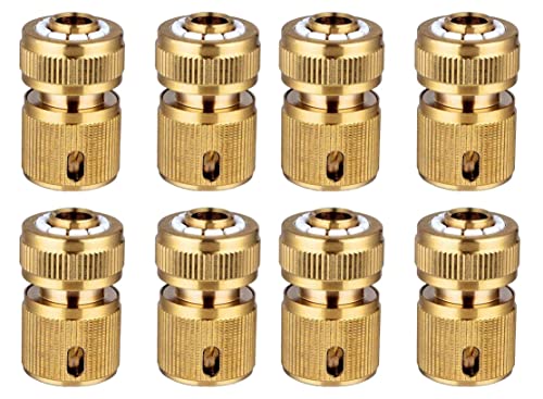 Gartenschlauch-Adapter, Messing Schnellkupplung 1/2" Schlauchkupplung, für Rohr Verbinden Gartengeräte (8 Stück ) von Generic