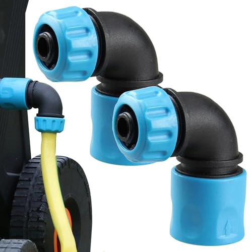 Gartenschlauch Kupplung - Gartenschlauch Armaturen | Zwei Schnellkupplung Wasserhahn Wasser Verteiler 90 Grad Winkel Sprühgerät Für Bewässerungssystem Garten Küche von Generic