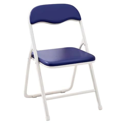 Gartenstuhl Klappbar mit Sitzfläche aus PU-Leder, Tragbare Balkonstühle, Kein Zusammenbau Erforderlich, Geeignet für Veranstaltungen im Innen- und Außenbereich, Büro(Blue) von Generic