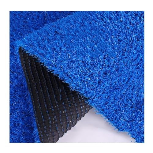 Gartenteppich Aus Kunstrasen Blau 3 Cm Dicker, Hochdichter Kunstrasen Synthetischer, Zuschneidbarer DIY-Rasen Für Terrasse, Zaunkulisse, Wanddekoration(59x197IN) von Generic