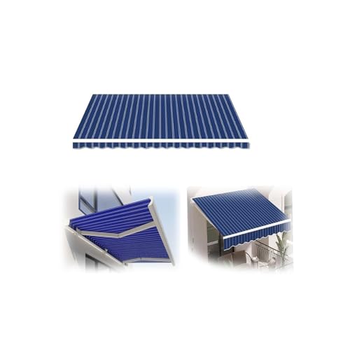 Gartenterrasse Markise Baldachin Sonnenschutz Schutz Ersatzstoff ，für Türen, Fenster, Innenhöfe und Veranden(Blue,11x8ft(3.4 * 2.5m)) von Generic