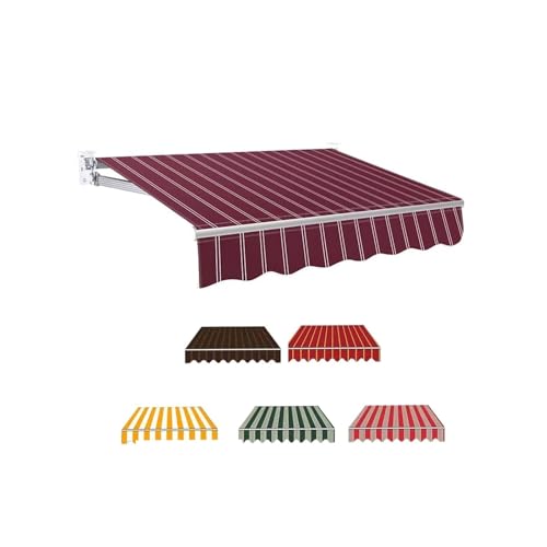 Gartenterrasse Markise Baldachin Sonnenschutz Schutz Ersatzstoff ，für Türen, Fenster, Innenhöfe und Veranden(Red,12x10ft(3.6 * 3m)) von Generic