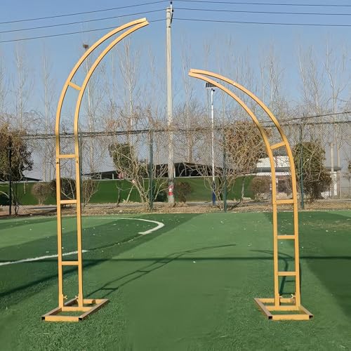 Gebogener Hochzeitsbogen-Hintergrundständer,Halbmetall-Ballonbogen,perfekt Für Party-Dekorationen Und Zeremonie-Hintergründe,3 Farben,1.5+1.50m(Gold,1.5+1.80m/4.9+5.9ft) von Generic