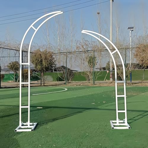 Gebogener Hochzeitsbogen-Hintergrundständer,Halbmetall-Ballonbogen,perfekt Für Party-Dekorationen Und Zeremonie-Hintergründe,3 Farben,1.5+1.50m(White,1.5+1.50m/4.9+4.9ft) von Generic