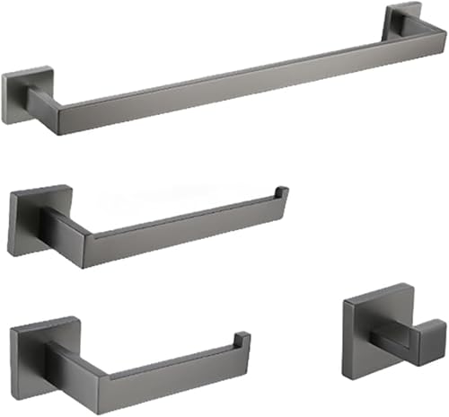 Gebürstetes Graues Badezimmerzubehör Edelstahl Gun Metal Handtuchhalter Toilettenpapierhalter Bademantel Haken Handtuchhalter Wc-Hardware, 2 Bars Set 50cm Gebürstetes Graues Badezimmerzubehör Edelstahl Gun Metal Handtuchhalter Toilettenpapierhalter Bademantel Haken Handtuchhalter Wc-Hardware, 2 Bars Set 50cm von Generic