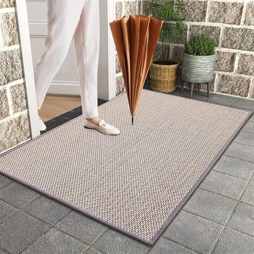 Geflochtene Jute-türmatte Mit Rutschfestem Gummirücken, Eingangsteppich, Flache Fußmatte Für Den Eingangsbereich Im Freien Im Innenbereich, Grey, 17.3"x29.5" Geflochtene Jute-türmatte Mit Rutschfestem Gummirücken, Eingangsteppich, Flache Fußmatte Für Den Eingangsbereich Im Freien Im Innenbereich, Grey, 17.3"x29.5" von Generic