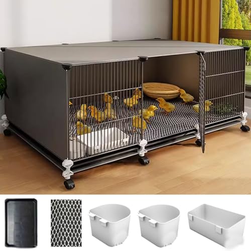Gehege für Kleintiere Verschlüsselter Entenkäfig Mit 1,3 cm Mit Leicht Zu Reinigendem Ausziehbarem Tablett Hühnerstall Unteres Universalraddesign von Generic