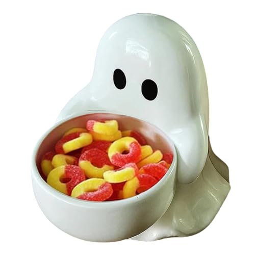 Geisterkerzenhalter - Keramik -Kerzenhalter | Dekorative Kerzenhalters | Spooky Tischdekor Geisterform Keramik Kerzenhalters | Halloween Candlesticks Stehen Für Partybalkonenghost Candle Holder von Generic