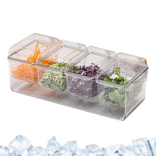 Gekühltes Serviertablett, Obsttablett für Bars - Garnierte Salatbehälter | Abnehmbare Salatbehälter Home Bar Tablett zum Servieren von Eis von Generic