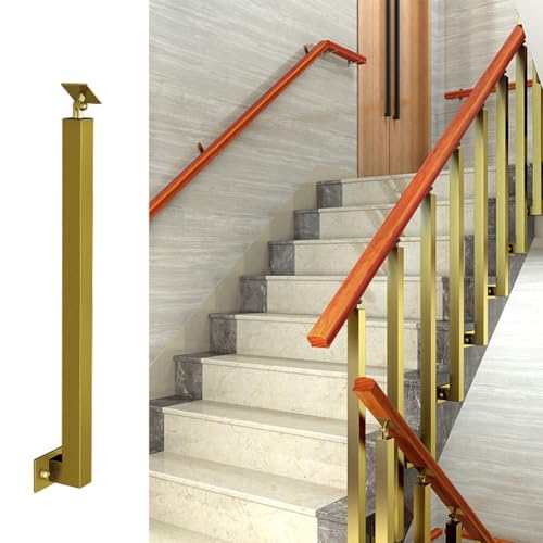 Geländer-Pfosten Treppe Seitliche Montage Schwarz, Metall Treppengeländerpfosten - Verstellbare 270° mit Flacher Halterungsbasis und Schraubensätzen für Veranda, Treppe von Generic