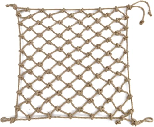 Geländer Treppe Sicherheitsnetz Schaukel Set Schutznetz Kind Sicherheitsnetz Hanf Seil Retro Decke Netz Decke Dekoration Netz Schutzzaun Netz Seil, 6cm Mesh, 6x6m(20x20ft) von Generic