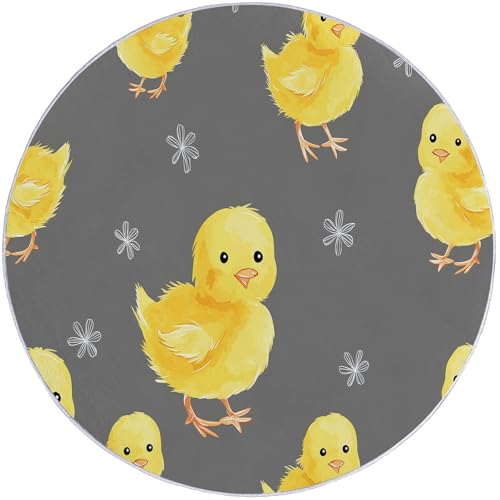 Gelb Grau Runder Teppich 200 cm Round Eingangsbereich Großer Kreis Bereich Teppiche Küche Kurzflor Weich Teppiche rutschfest Innenschlafzimmer Waschbar Teppich Ostern Aquarell Tiere Küken Gelb Grau Runder Teppich 200 cm Round Eingangsbereich Großer Kreis Bereich Teppiche Küche Kurzflor Weich Teppiche rutschfest Innenschlafzimmer Waschbar Teppich Ostern Aquarell Tiere Küken von Generic