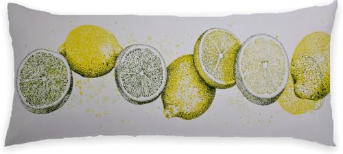 Gelb Seitenschläferkissen Bezug 50x150 Kopfkissenbezug Zitrone Langes Schlafkissen Seitenschläfer Kissenbezüge Leinen Body Pillow Kissenbezug Verdecktem Zip Kissen, für Geeignet Bettdekoration P-930 von Generic