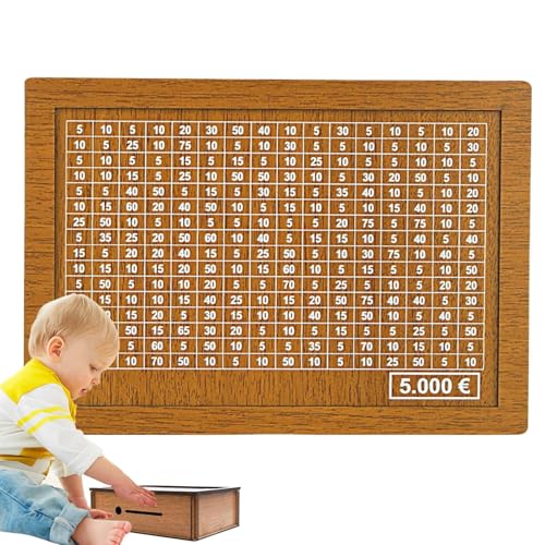 Geldkassette aus Holz, Spardose | Geldkassette mit Geld und Zahlen - Retro, Geldspardose, für Münzen, Dekoration des Hauses Geldkassette aus Holz, Spardose | Geldkassette mit Geld und Zahlen - Retro, Geldspardose, für Münzen, Dekoration des Hauses von Generic