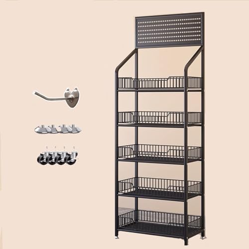 Gemüseregal Snack-Organizer, Süßigkeiten-Präsentationsständer, Snack-Organizer aus Stahl mit 4/5 Regalen, bewegliche Lagerregalhalterungen für Supermärkte/Convenience Stores für Obst, Gemüse Gemüseregal Snack-Organizer, Süßigkeiten-Präsentationsständer, Snack-Organizer aus Stahl mit 4/5 Regalen, bewegliche Lagerregalhalterungen für Supermärkte/Convenience Stores für Obst, Gemüse von Generic