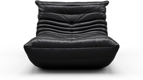 Gemütlicher weicher Teddybär Mohair Chaiselongue - Stilvolles schwarzes 75 cm Bodensofa, bequemes Kaminkopf-Liebessessel, perfekt für Wohnzimmer, Faulstuhl zum Entspannen von Generic