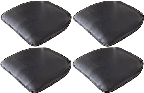 Generic (Satz Von 1/2/4) Hufeisen-Stuhlkissen/Sitzkissen Aus Leder, Strapazierfähige, Weiche Kissen, Polster Für Esszimmer-Küchenstühle Mit Maschinenwaschbarem Bezug, Schwarz, 43x40cm(Set Of 4) von Generic