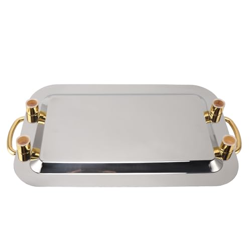 Generic 304 Edelstahl -Servierschale, Polierter Mehrzweckspiegeloberfläche Eleganter Tisch -Servierschale für Hotelbuffet (Rechteckig (Länge 18,7in)) von Generic