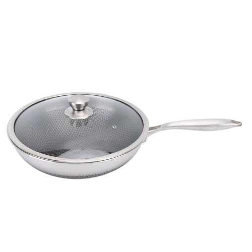Generic 316 Edelstahl -Bratpfanne Doppelseitige Waben -Waben Spülverpeppung für Gaskocher, Einfach zu Reinigen, Geeignet für das Gesamte Kochgeschirr Geeignet (34 cm) von Generic