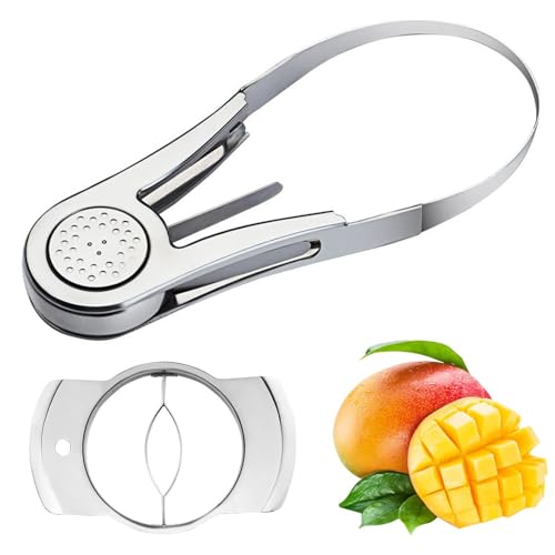 Angelkiss Mangoschneider, Edelstahl Mangoteiler, Extragroß, Ultrascharf, Tragbar, Schneider Fruchtkernentferner, Benutzt für Mango Teilen & Entkernen KüChenwerkzeug, von Angelkiss