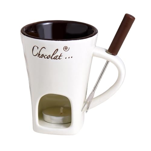 Generic Butter- Set, Fondue Schmelztopfset - Fondue-Teekerzen Set - Keramik Schokoladenfondue Schmelzbecher - Butter- Teelicht von Generic