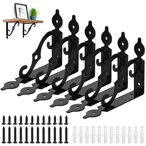 JNWYH 6 Stk Regalhalterung, Rostschutz Regalträger mit 24 Schrauben und 12 Expansionsrohr für Küche,Schlafzimmer,Badezimmer,Garten,Arbeitszimmer(14 * 11cm) von JNWYH