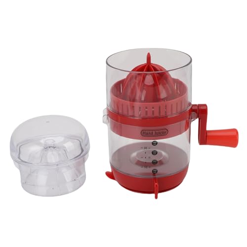 Generic Compact Manual Citrus Juicer Easy Operation Lemon Lime Orangensaft für Haus Im Freien Im Freien Leichte Edelstahl Kunststoff (Rot) von Generic